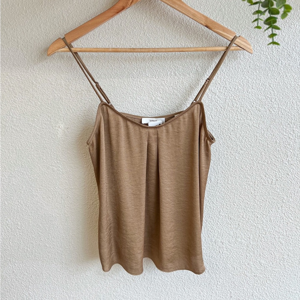Vince Satin Nude Neutral slip Cami tank top